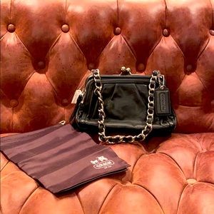 Coach black leather Parker kisslock bag - NWT!
